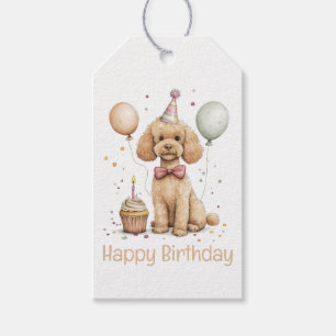 Happy Birthday Standard Poodle Dog Gift Tags