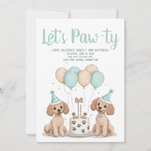 Happy Birthday Standard Poodle Dogs Invitation