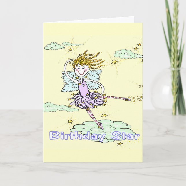 Happy Birthday Star Fairy Greeting Card (Front)