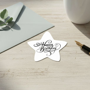 Happy Birthday Star Sticker