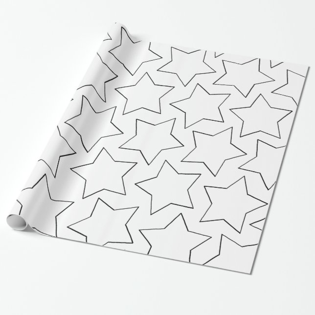 Happy Birthday stars Wrapping Paper (Unrolled)