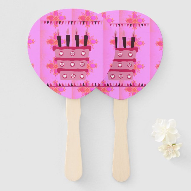 Happy Birthday Stay Blessed Hand Fan (Front and Back)