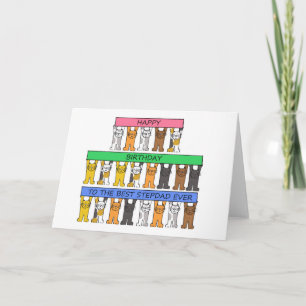 Happy Birthday Stepdad, Cartoon Cats. Card