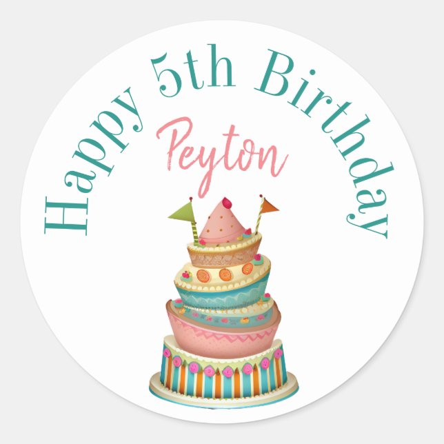Happy birthday stickers personalised (Front)