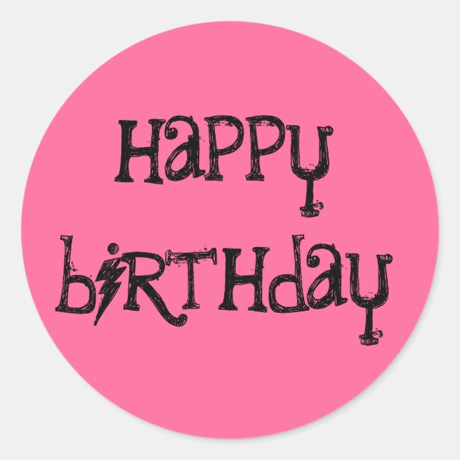 Happy Birthday stickers sketchy text (Front)