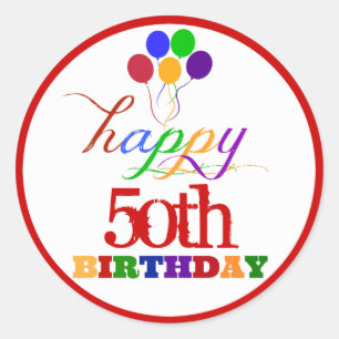 Happy Birthday Stickers with Custom Age