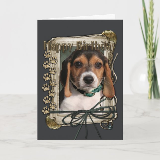 Happy Birthday - Stone Paws - Beagle Puppy Card (Front)