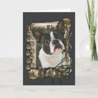 Happy Birthday - Stone Paws - Boston Terrier - Dad