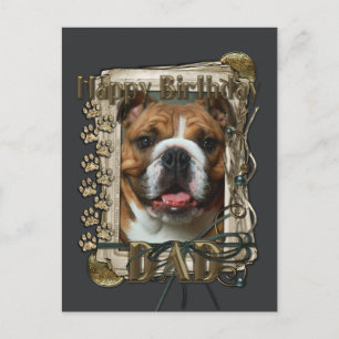 Happy Birthday - Stone Paws - Bulldog Postcard