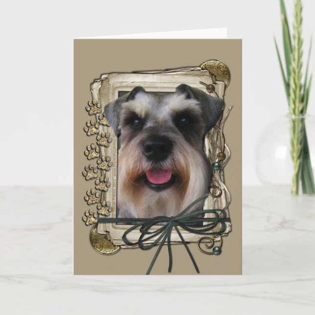 Happy Birthday - Stone Paws - Schnauzer Card (Front)