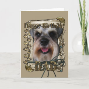 Happy Birthday - Stone Paws - Schnauzer - Dad Card