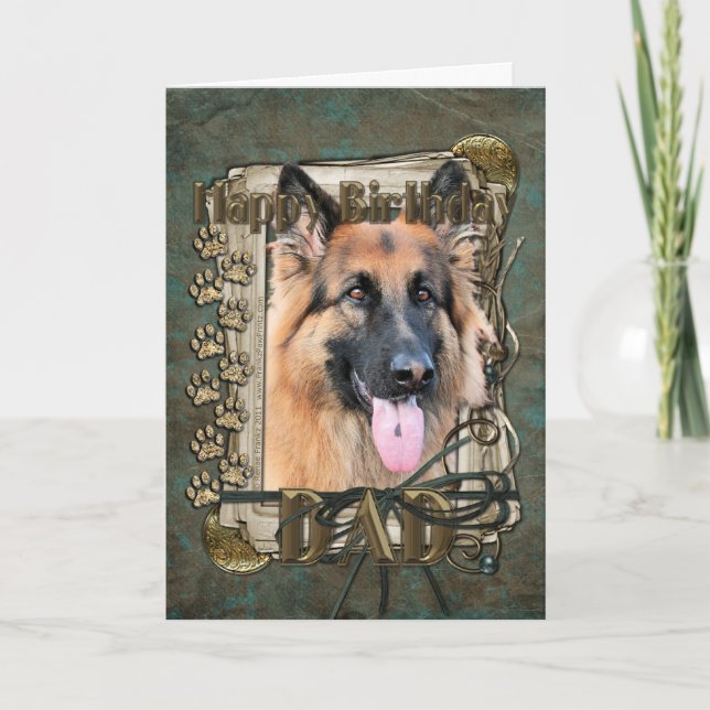 Happy Birthday - Stone Paws - Shepherd -Chance Dad Card (Front)