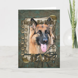 Happy Birthday - Stone Paws - Shepherd -Chance Dad Card