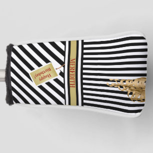 Happy Birthday Stripes Name Message Putter Golf Head Cover