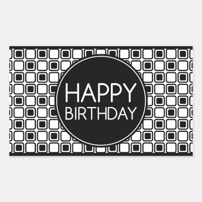 happy birthday (studioSquares) Rectangular Sticker (Front)