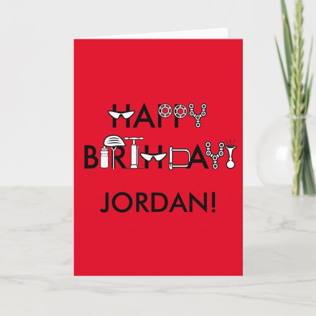 Happy Birthday Stylised and Personalised Card (Front)
