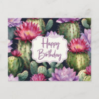 Happy Birthday Succulent Plants, Cactus Flowers