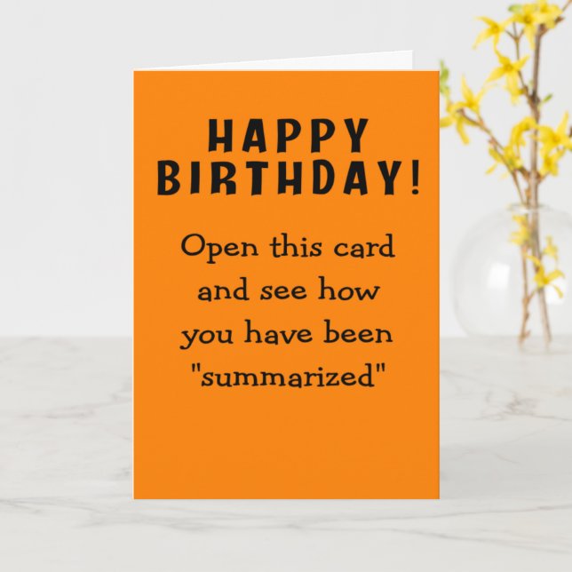 Happy birthday summary card (Yellow Flower)