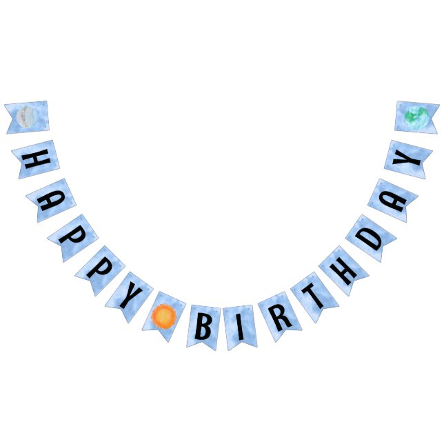 Happy Birthday Sun And Planets Bunting Bunting (All)