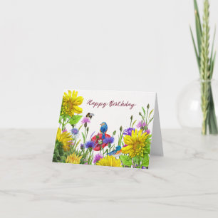 Happy Birthday Sunflowers, Wildflowers Nature  Card