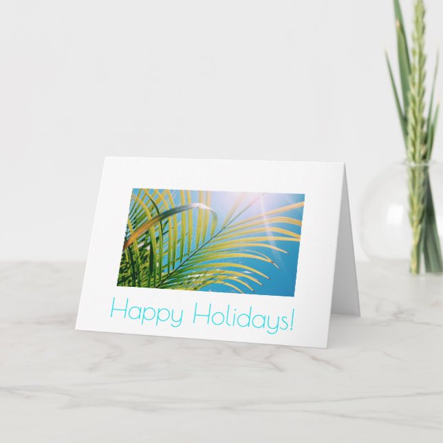 Happy Birthday Sunny Palm Tree Greeting Card (Front)