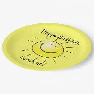 Happy Birthday, Sunshine! Paper Plate