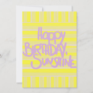 Happy birthday sunshine yellow sun greeting card