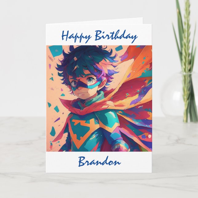 Happy Birthday Superhero Themed Personalised  Card (Front)