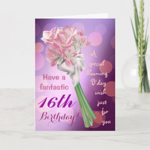 Happy Birthday ! - sweet 16 flowers Greeting card