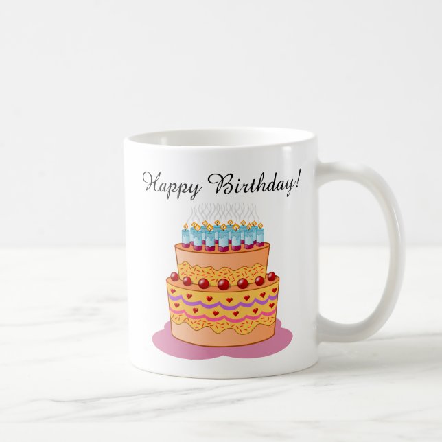 Happy Birthday! Sweet Birthday Cake. Coffee Mug (Right)