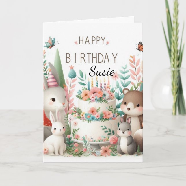  Happy Birthday Sweet Granddaughter Greeting  Card (Front)