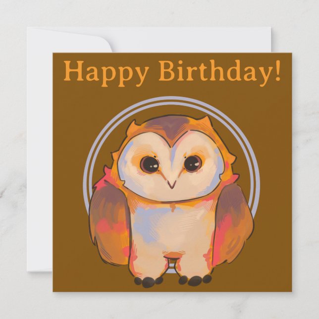 Happy Birthday sweet owl Card (Front)