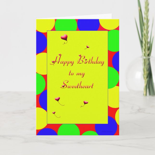 Happy Birthday Sweetheart Card (Front)
