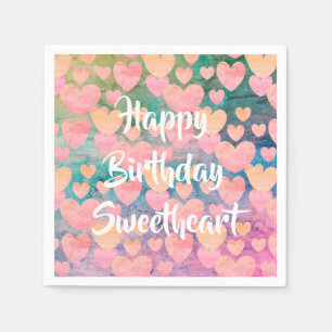 Happy Birthday Sweetheart party napkins