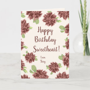 Happy Birthday Sweetheart - Red Daisies Frame. Card