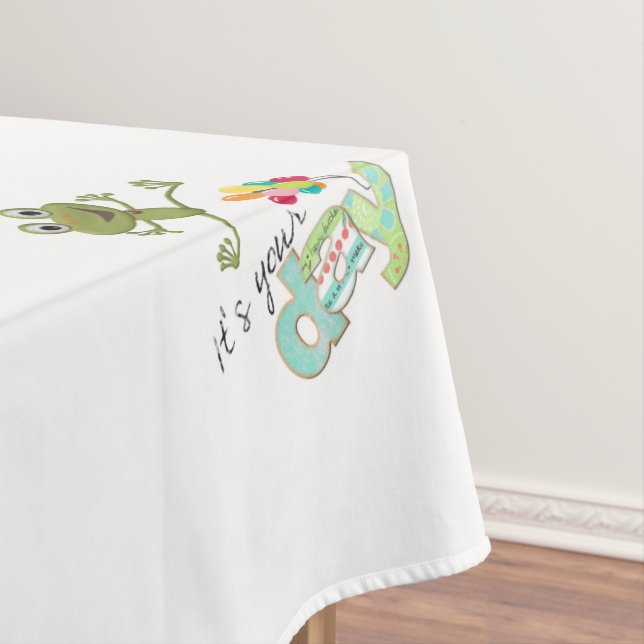 Happy Birthday Tablecloth Frog It's your Day! (In Situ)