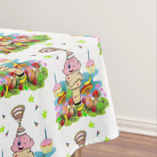 Happy Birthday Tablecloth FUN Pink Cupcake 