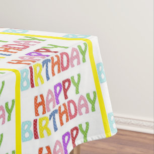 Happy Birthday Tablecloth Happy Colourful 
