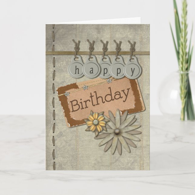 Happy Birthday Tags Card (Front)