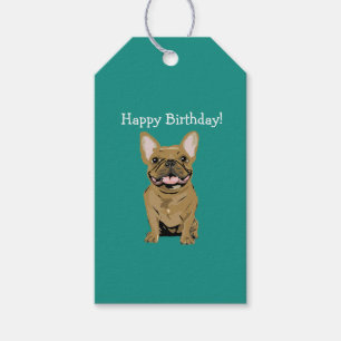 Happy birthday - Tan French Bulldog Gift Tags