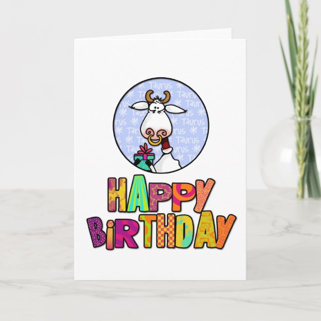 Happy Birthday - Taurus Card (Front)