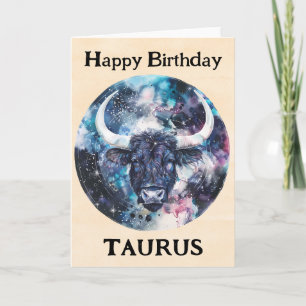 Happy Birthday Taurus Zodiac  Card