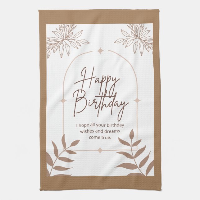 Happy Birthday  Tea Towel (Vertical)