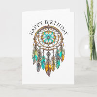 Happy Birthday Teal Dreamcatchers Mystical