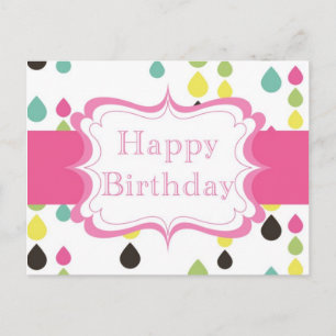 Happy Birthday (tear drops) Postcard