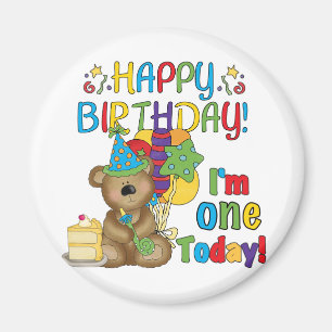 Happy Birthday Teddy Bear 1st T-shirts and Gifts Magnet