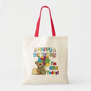 Happy Birthday Teddy Bear 1st T-shirts and Gifts Tote Bag