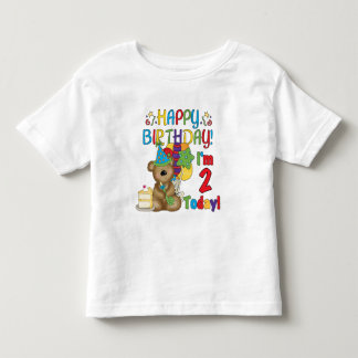 Happy Birthday Teddy Bear 2nd Birthday Toddler T-Shirt