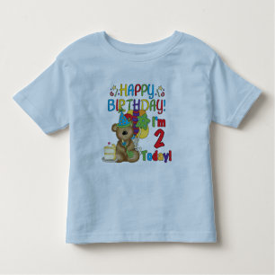 Happy Birthday Teddy Bear 2nd Birthday Toddler T-Shirt