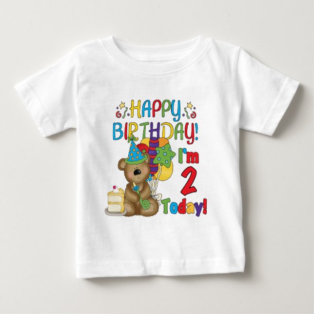 Happy Birthday Teddy Bear 2nd Tshirts and Gifts (Front)